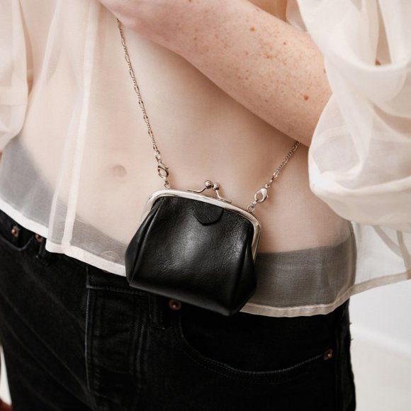 Y's Yohji Yamamoto Black Clasp Necklace Pouch - Picture 3 of 3
